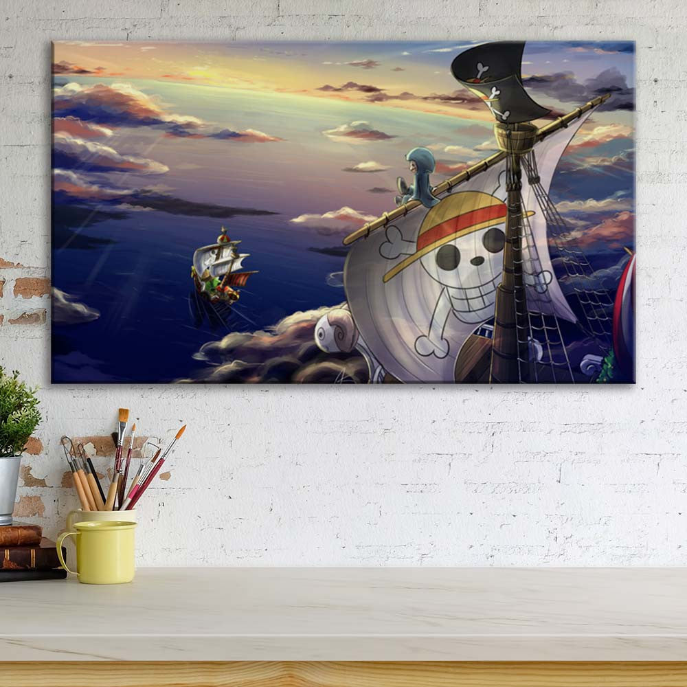 Tableau One Piece Thounsand Sunny 21 Toile Avec Cadre