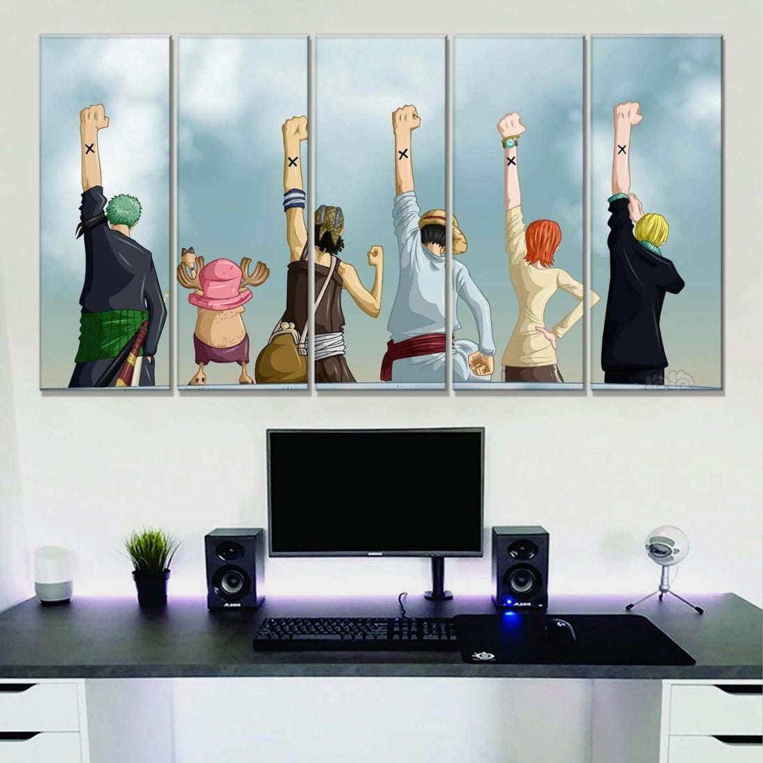 Tableau One Piece Tous Les Personnages 51 Toile Avec Cadre