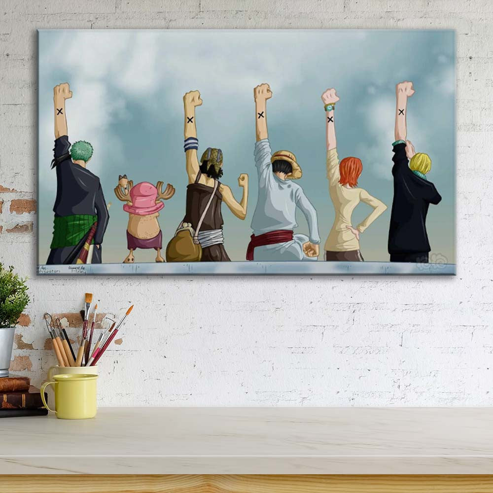 Tableau One Piece Tous Les Personnages 51 Toile Avec Cadre