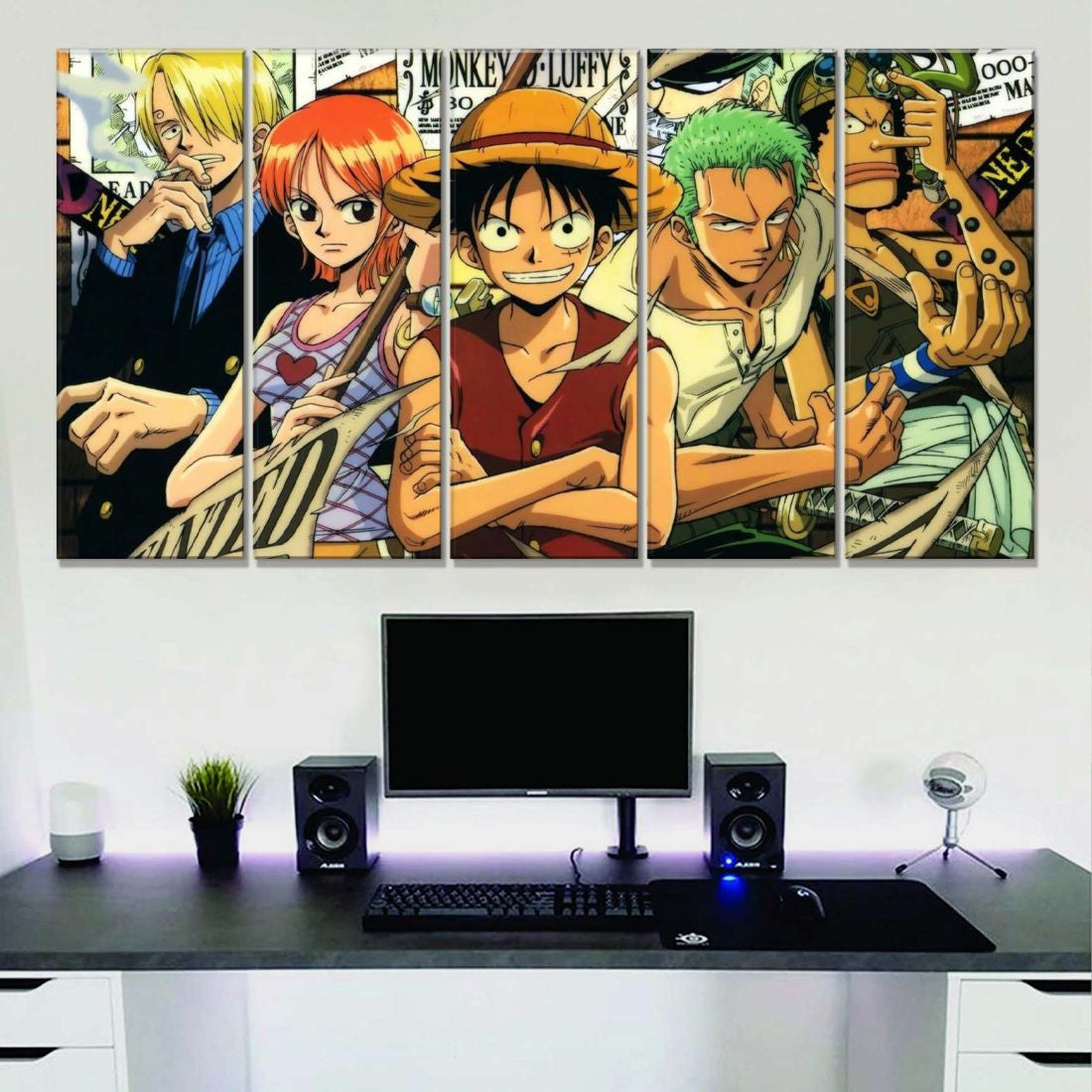 Tableau One Piece Monkey D Luffy 7 Toile Avec Cadre