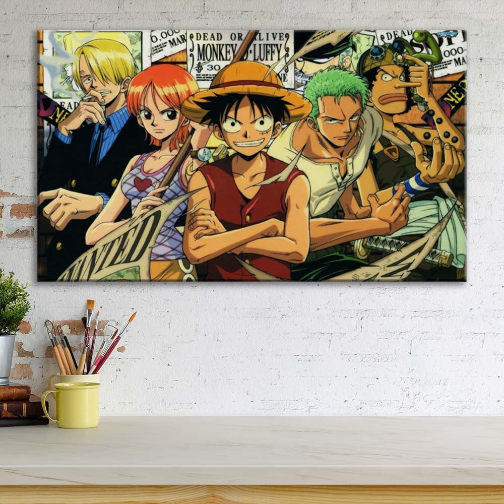 Tableau One Piece Monkey D Luffy 7 Toile Avec Cadre