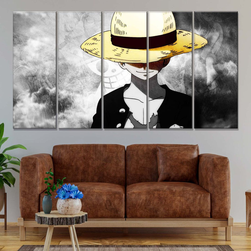 Tableau Monkey D Luffy One Piece Toile Avec Cadre