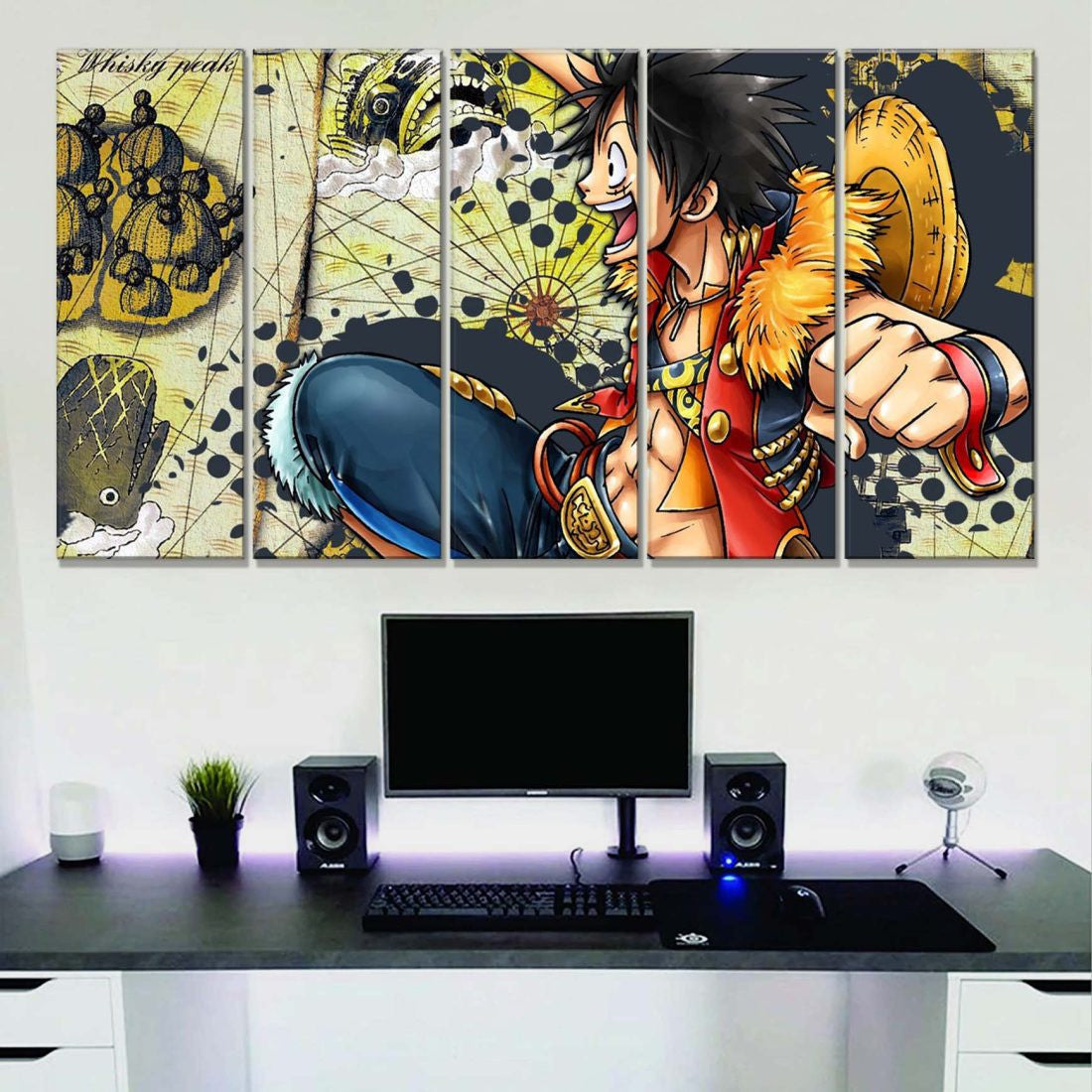 Tableau One Piece Monkey D Luffy 25 Toile Avec Cadre