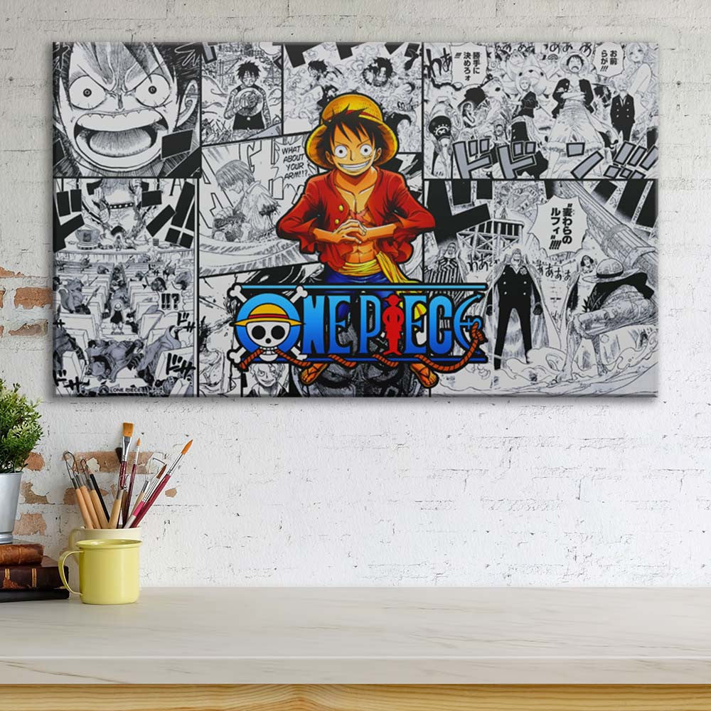 Tableau One Piece Monkey D Luffy 1 Toile Avec Cadre