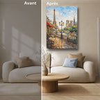 Tableau Abstrait Salon Sous le Ciel de Paris