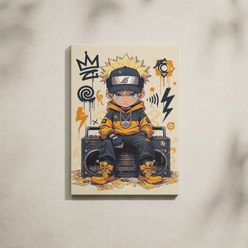 Manga Tableau Salon Naruto Chibi Hip-Hop Boombox