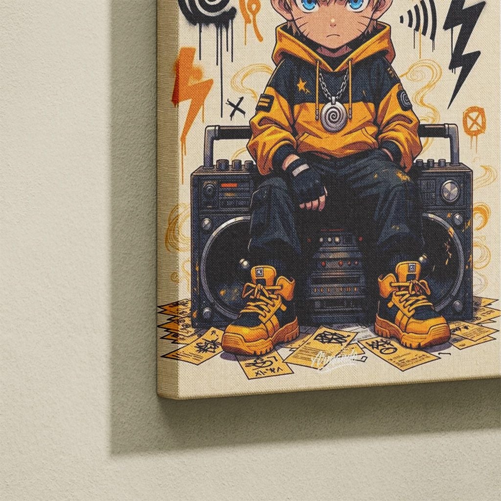 Manga Tableau Salon Naruto Chibi Hip-Hop Boombox