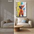 Manga Tableau Salon Super Saiyan Peinture Giclée Bleue