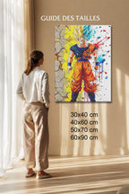 Manga Tableau Salon Super Saiyan Peinture Giclée Bleue