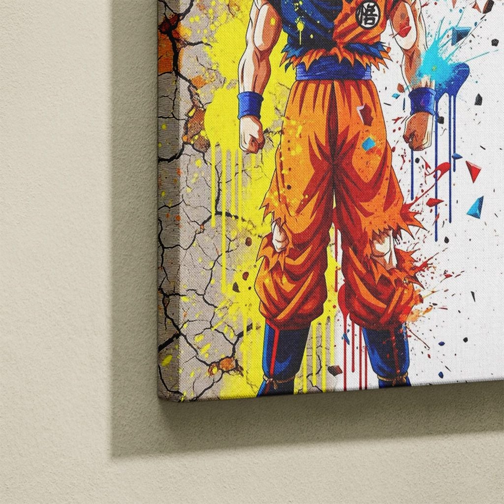Manga Tableau Salon Super Saiyan Peinture Giclée Bleue