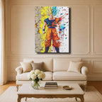 Manga Tableau Salon Super Saiyan Peinture Giclée Bleue