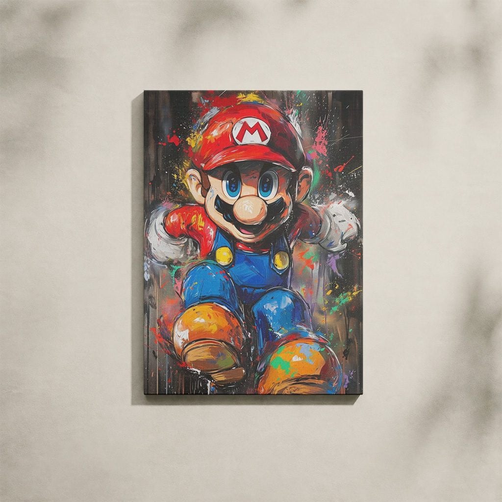Manga Tableau Salon Mario Art Peinture Giclée