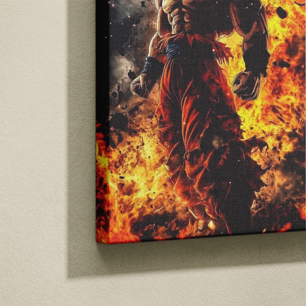 Manga Tableau Salon Super Saiyan Goku Explosion De Feu