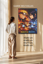Manga Tableau Salon Naruto Vs Sasuke Feu Et Foudre Poster