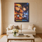 Manga Tableau Salon Naruto Vs Sasuke Feu Et Foudre Poster