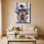 Manga Tableau Salon Goku Transformation Fumée Éthérée