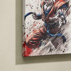 Manga Tableau Salon Goku Éclaboussure d'Encre Rouge