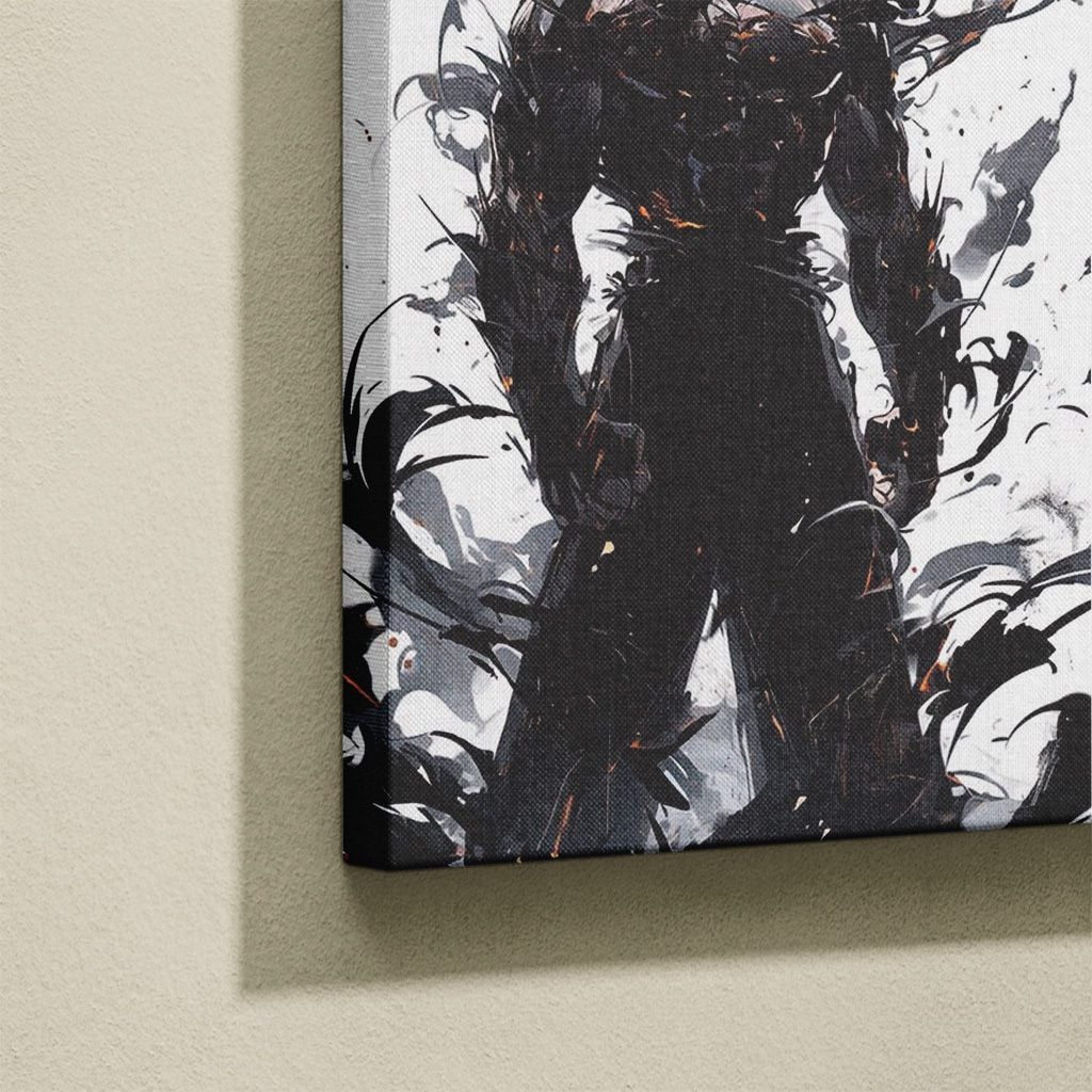 Manga Tableau Salon Goku Black Silhouette Éclaboussure d'Encre