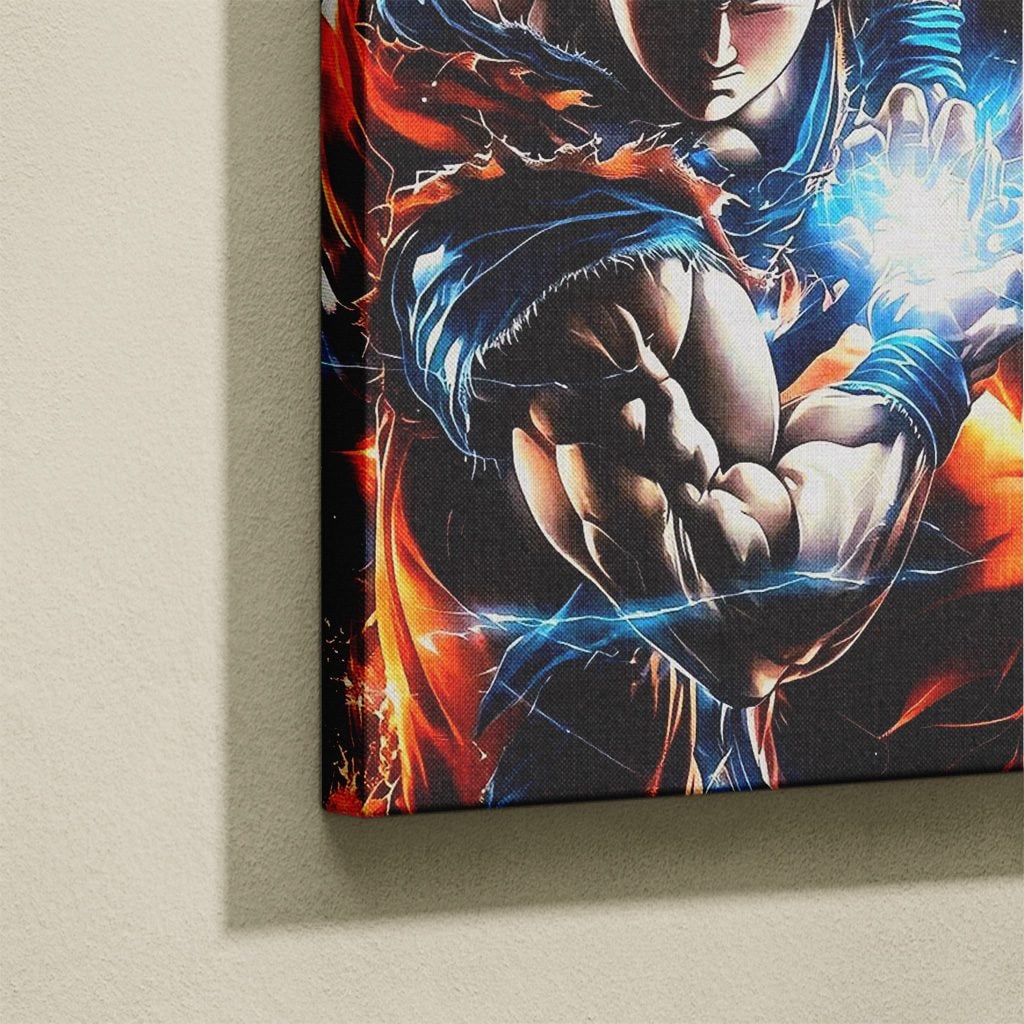 Manga Tableau Salon Goku Ultra Instinct Énergie Bleue