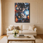 Manga Tableau Salon Goku Ultra Instinct Énergie Bleue