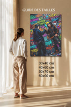 Manga Tableau Salon Naruto Sasuke Poignée de Main Graffiti Street Art