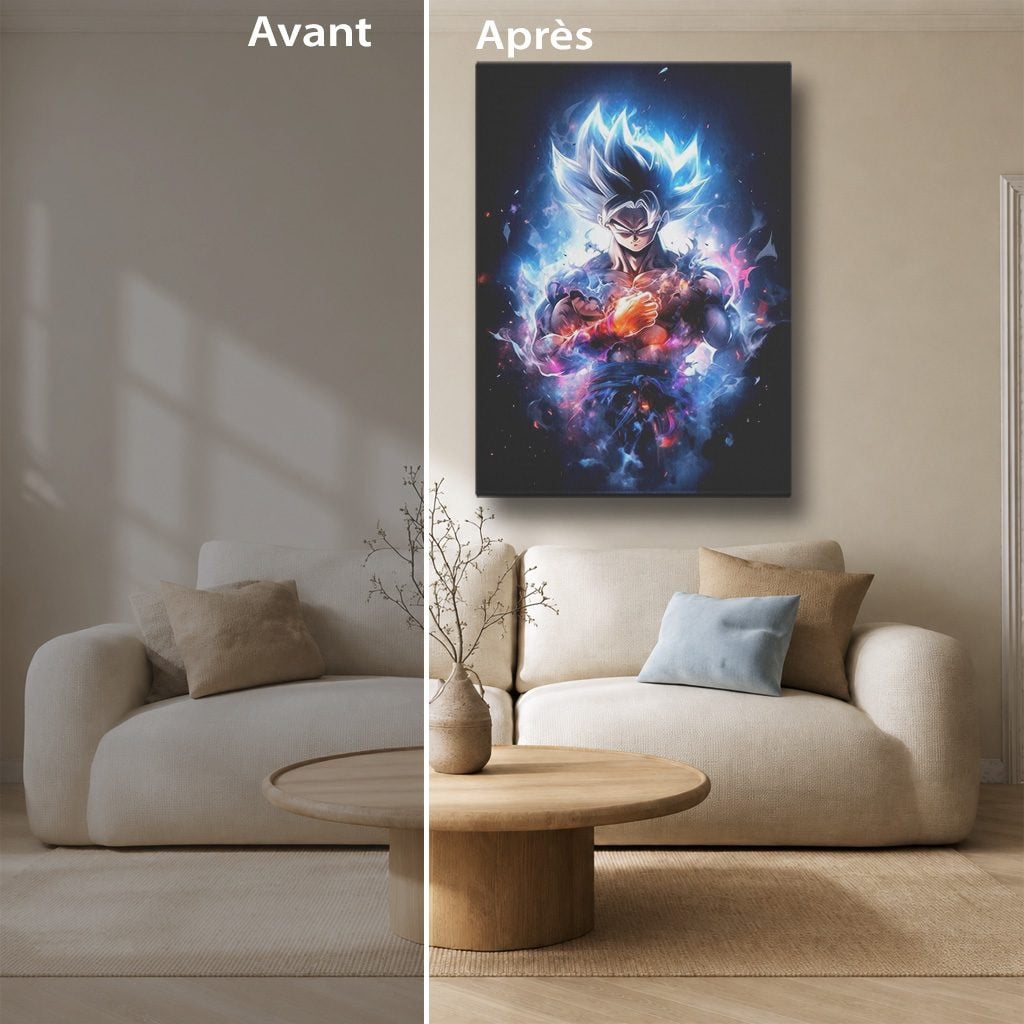 Manga Tableau Salon Goku Ultra Instinct Galaxie Cosmique