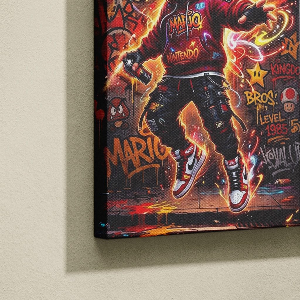 Manga Tableau Salon Mario Graffiti Urbain