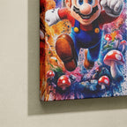 Manga Tableau Salon Mario Et Luigi Aquarelle Éclaboussée