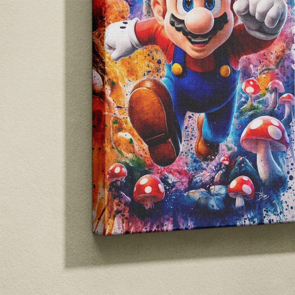 Manga Tableau Salon Mario Et Luigi Aquarelle Éclaboussée