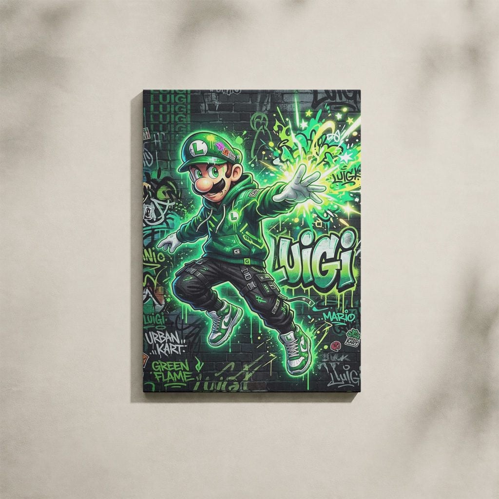 Manga Tableau Salon Luigi Graffiti Urbain