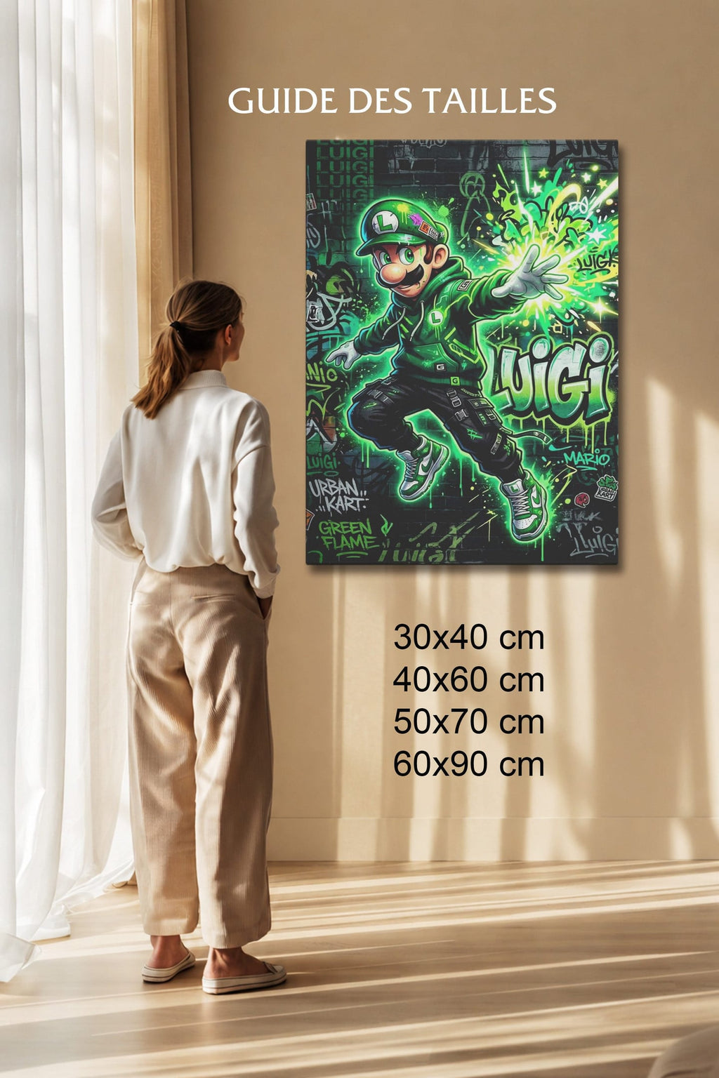 Manga Tableau Salon Luigi Graffiti Urbain
