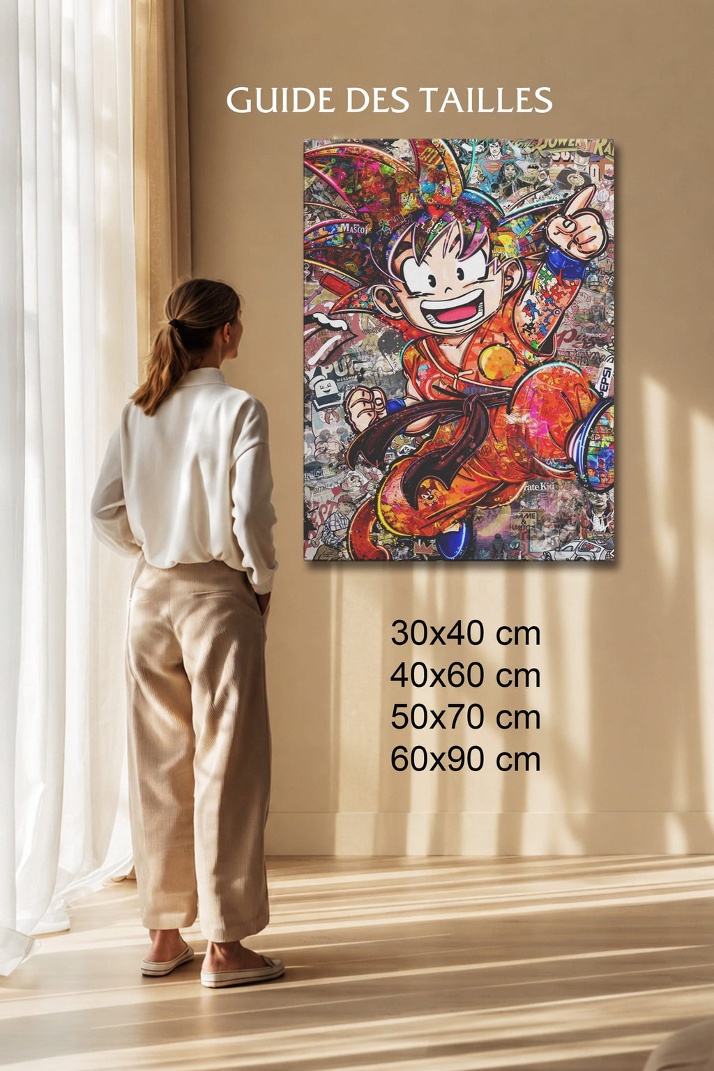 Manga Tableau Salon Goku Enfant Collage Pop Art
