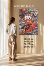 Manga Tableau Salon Goku Enfant Collage Pop Art