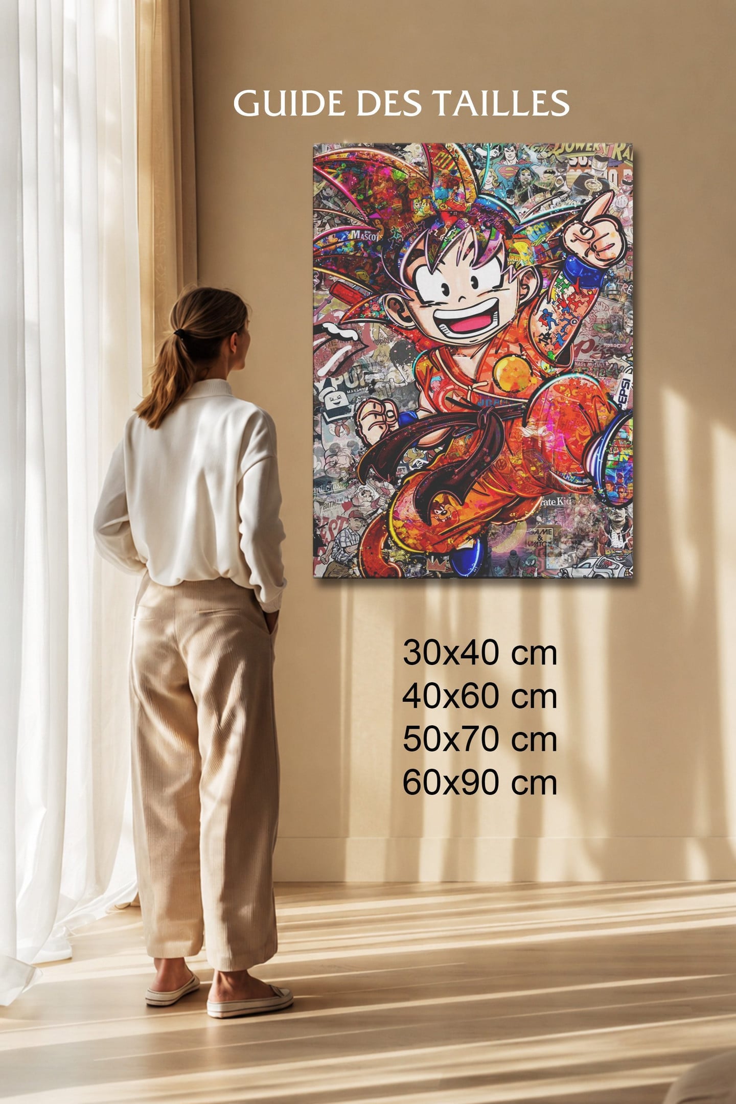 Manga Tableau Salon Goku Enfant Collage Pop Art