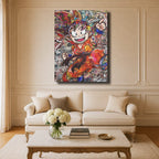 Manga Tableau Salon Goku Enfant Collage Pop Art