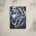 Manga Tableau Salon Goku Ultra Instinct Dessin Noir et Blanc