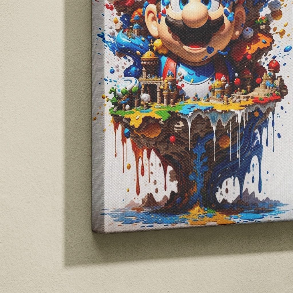 Manga Tableau Salon Mario Île Flottante 3D