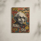 Tableau Pop Art Salon Einstein Thug Life Graffiti