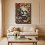Tableau Pop Art Salon Einstein Thug Life Graffiti
