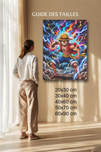 Tableau Manga Salon Luffy Gear 2 Poings Flammes