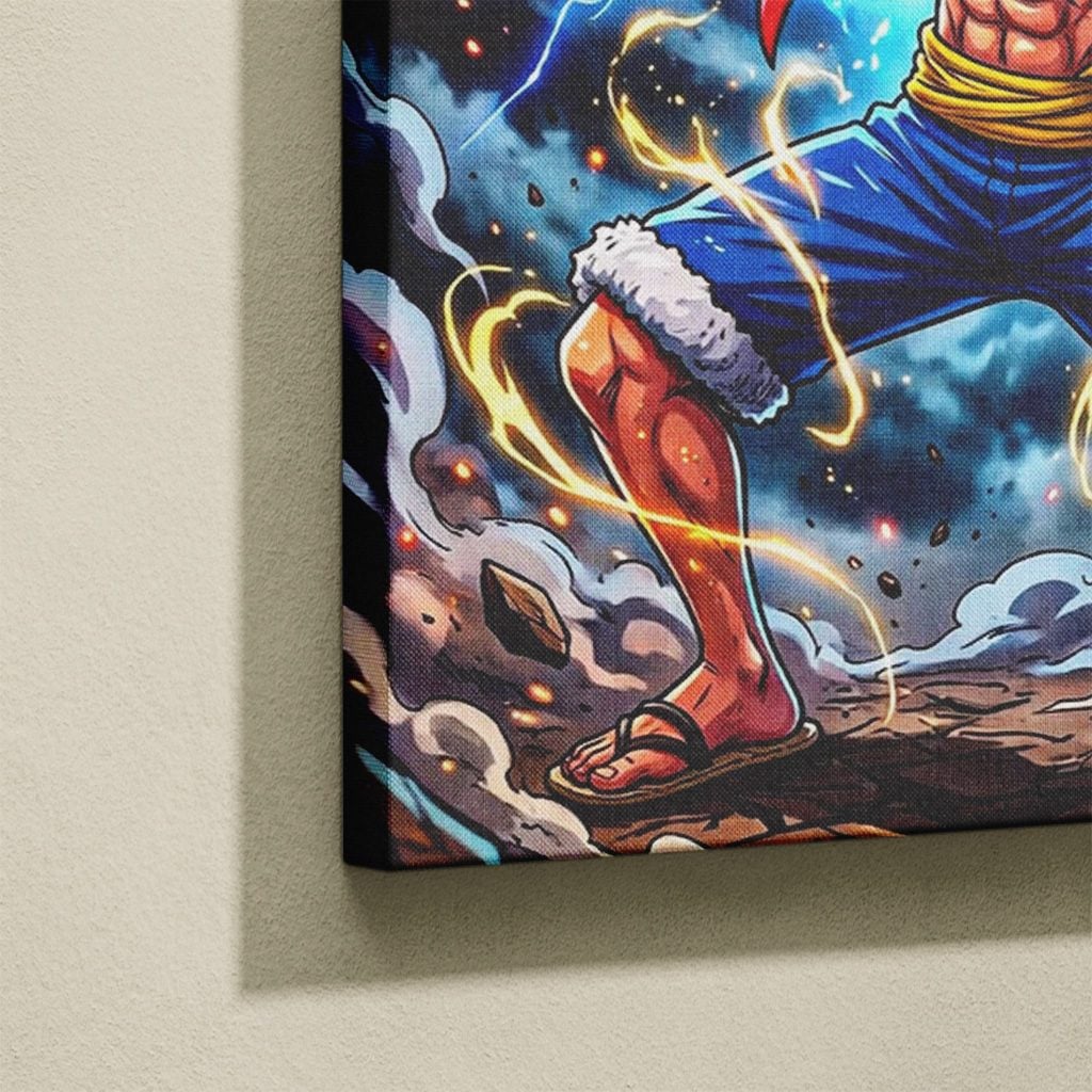 Tableau Manga Salon Luffy Gear 2 Poings Flammes