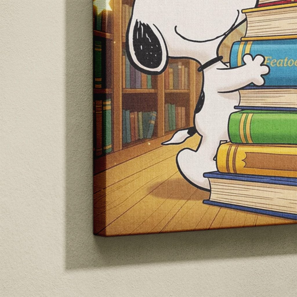 Tableau Cartoon Salon Snoopy Woodstock Bibliothèque Lecture