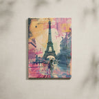 Tableau Paris Salon Tour Eiffel Illustration Mode Colorée