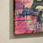 Tableau Paris Salon Tour Eiffel Illustration Mode Colorée