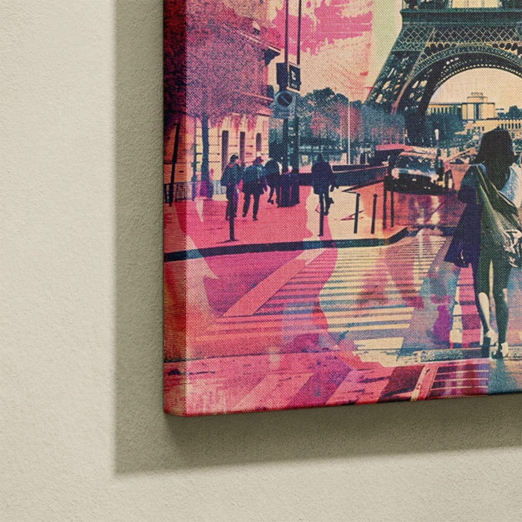 Tableau Paris Salon Tour Eiffel Illustration Mode Colorée