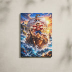 Tableau Manga Salon Luffy Going Merry Coucher de Soleil