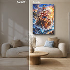 Tableau Manga Salon Luffy Going Merry Coucher de Soleil