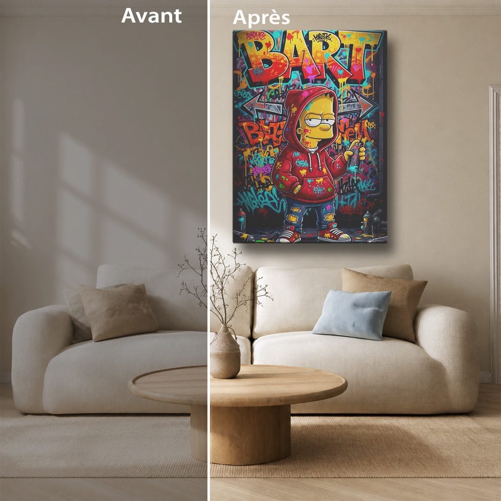 Tableau Cartoon Salon Bart Simpson Graffiti Street Art