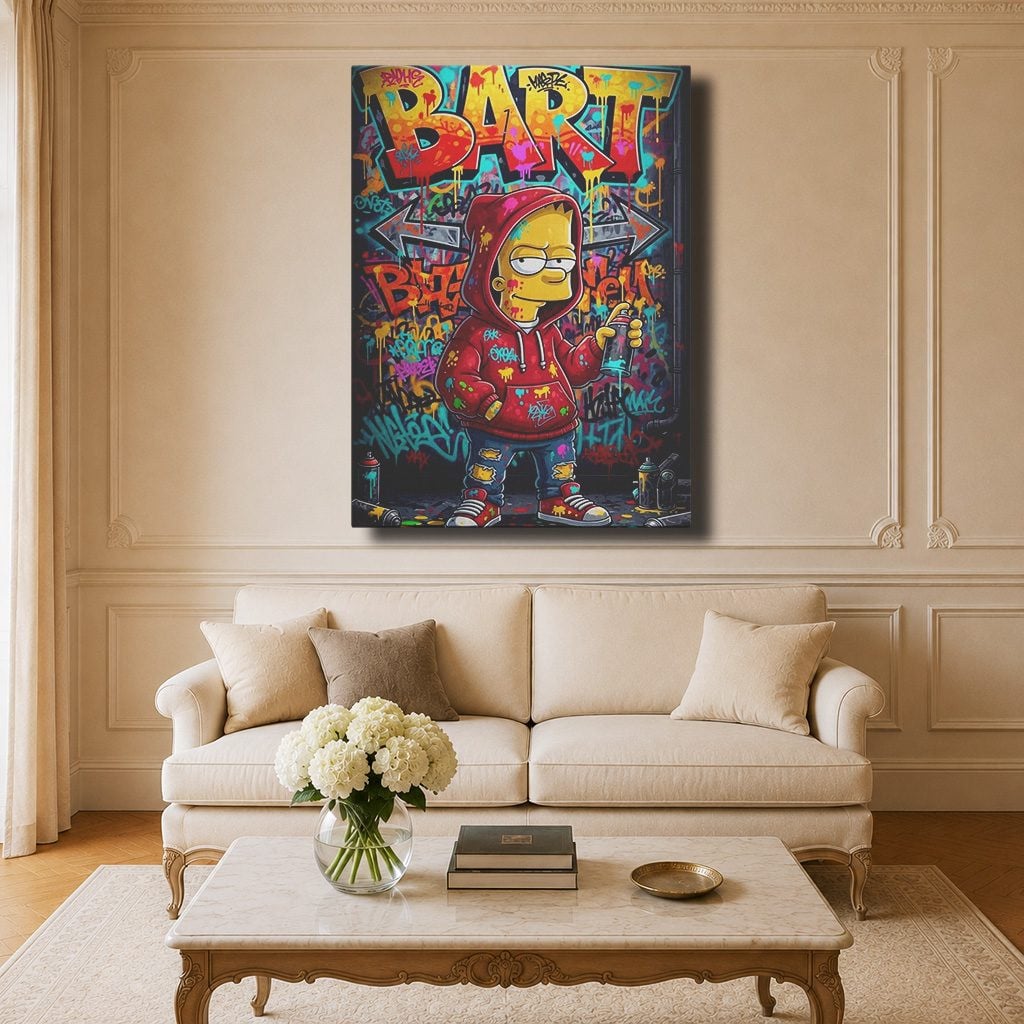 Tableau Cartoon Salon Bart Simpson Graffiti Street Art