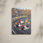 Tableau Cartoon Salon Snoopy F1 Circuit Dérapage
